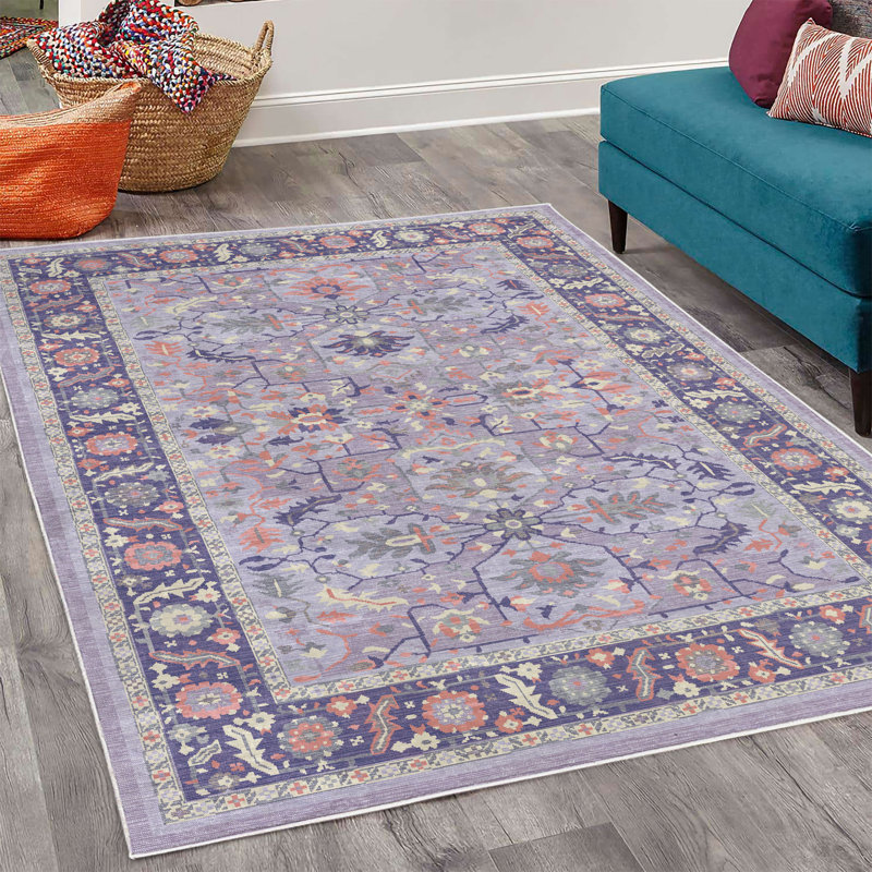 Tapis décoratif Ikat, Rectangle 4 pi x 5 pi 7 po