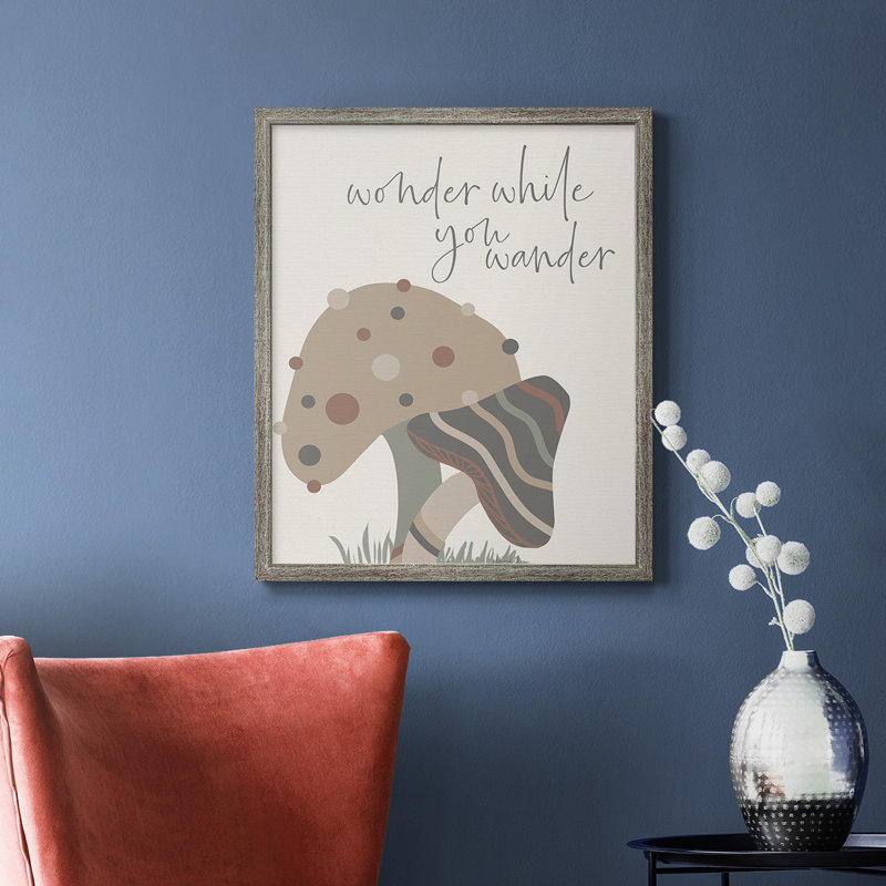 «Wonder tandis que vous vous promenez», toile encadrée de qualité supérieure - prête à être accrochée, Argent patiné