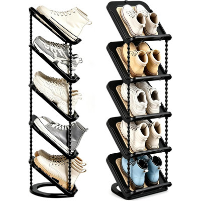 Slanted Narrow Shoe Rack 5 Tiers