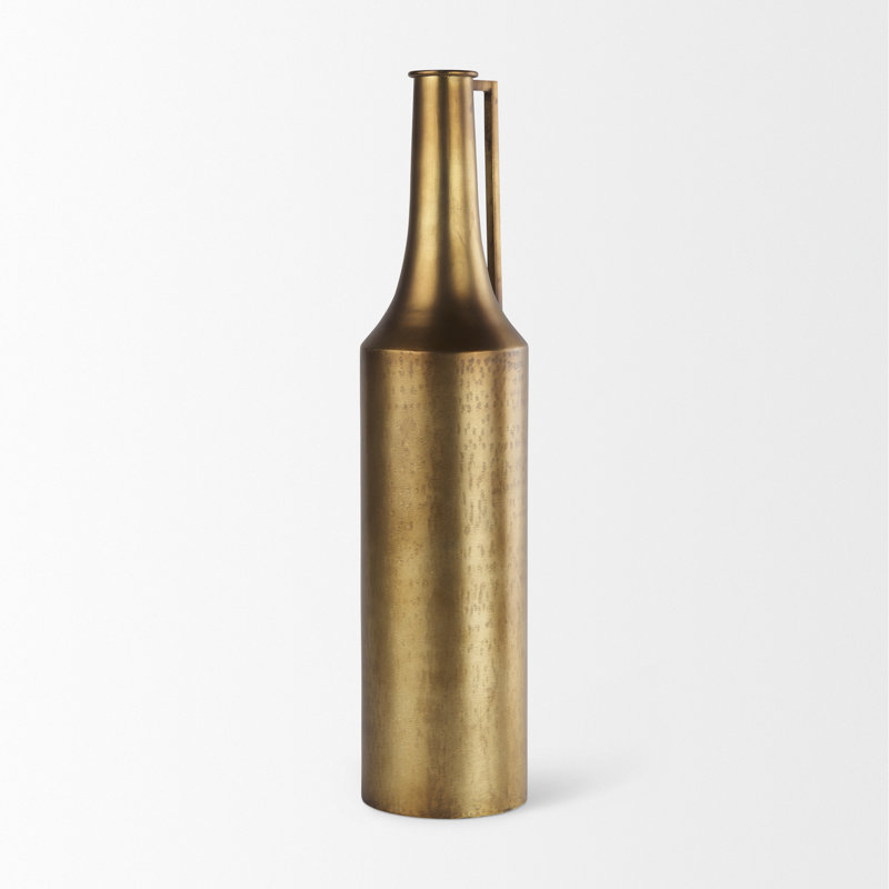 Datari Metal Decorative Bottle, Gold, 24'' H x 5.5'' W x 5.5'' D