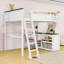 Queen Loft Bed With Desk, Shelf And USB