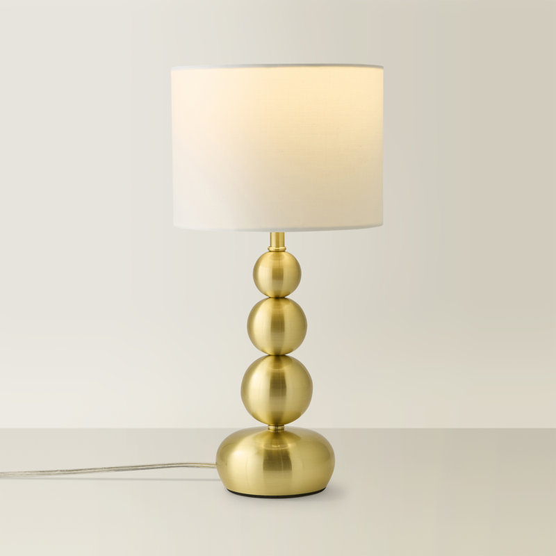 Renado Metal Table Lamp, White, Gold