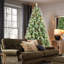 Arbre de Noël avec lumières DEL blanc chaud - pointes en PVC et aiguilles dures, 66 pommes de pin, conception à branches articulées, support en métal robuste - arbre de Noël réaliste-1631556126-1631556127