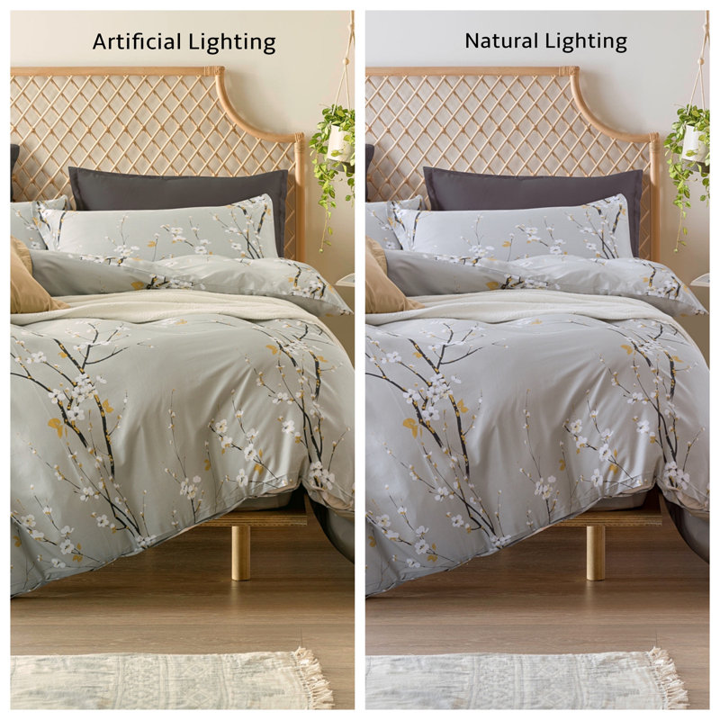 Sateen Floral Duvet Cover, Twin Duvet Cover + 1 Pillowcase