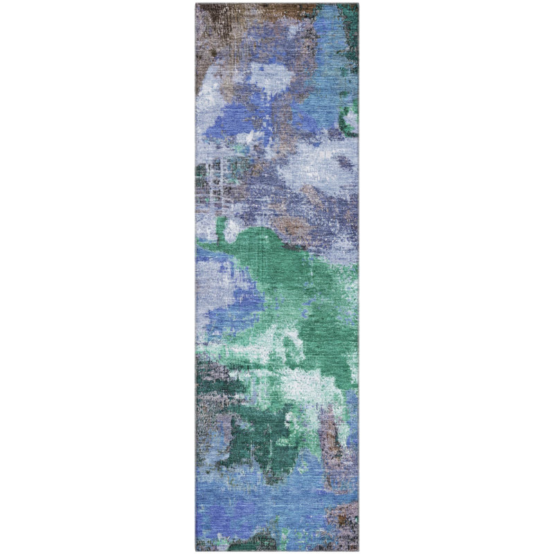 Premium Machine Washable Bucz AMF1738 Modern Rug, Runner 2'3" x 7'6"