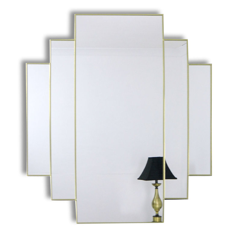 Yoselin Flat Wall Mirror, Gold