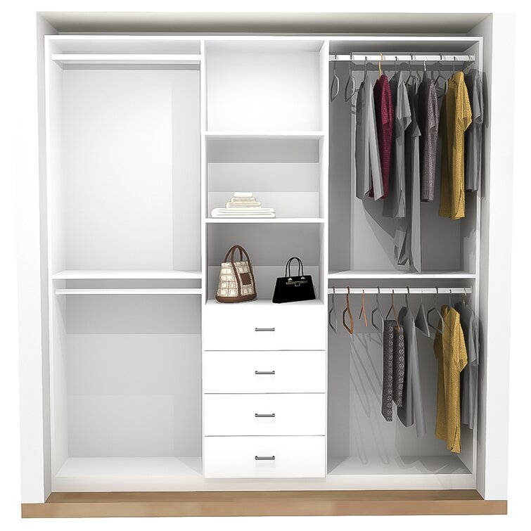 Modular Closet System - A Hanging Closet Organizer Including Closet Shelves, Drawers for Clothes, and General Closet Storage for Bedroom
