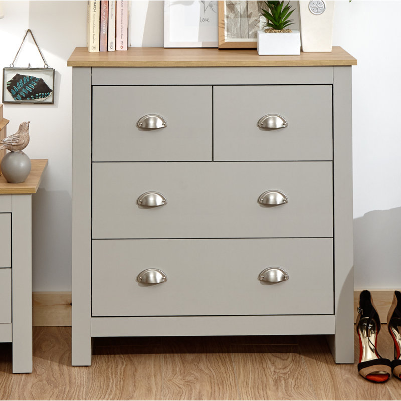Gia 79cm W 4 - Drawer Chest of Drawers, Grey