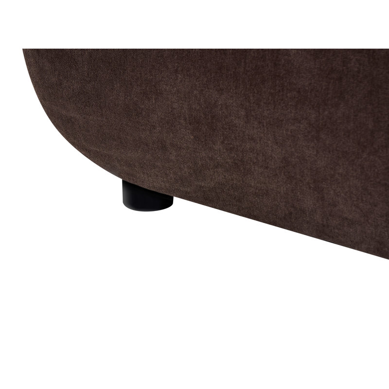 SALLA 87 cm W Square Ottoman, Brown Fabric