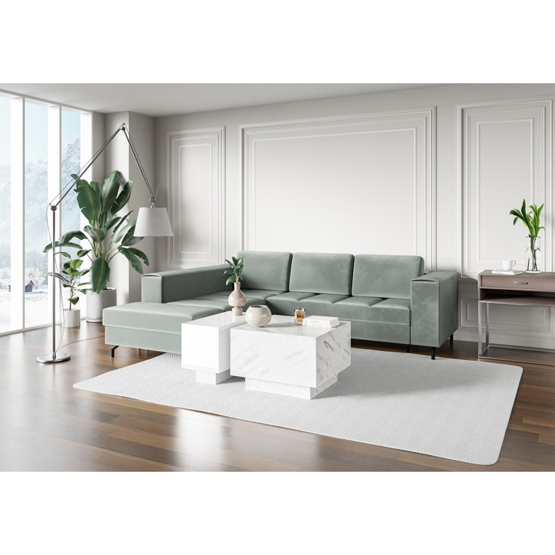 Coffee Table Celka with Storage Compartment, 40cm H x 30cm L x 60cm W, White