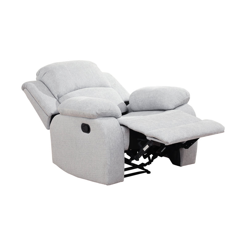 Kaelana 38.5" Wide Standard Recliner, White Linen Blend