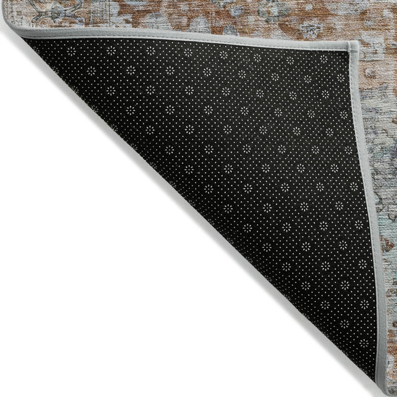 Machine Washable Indoor/Outdoor Xhevrie Paprika Rug, Rectangle 5' x 7'6"