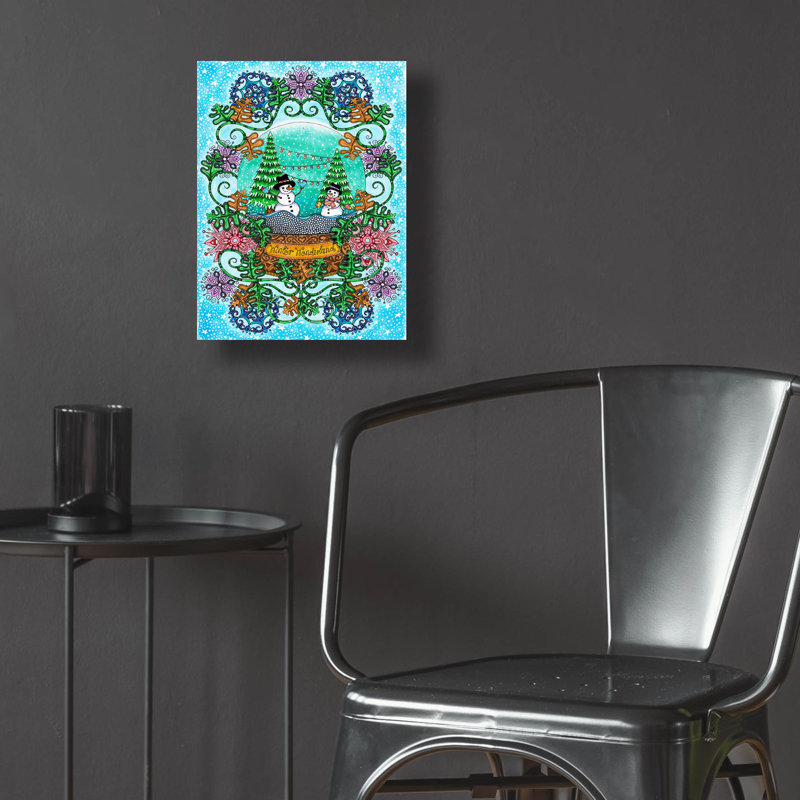 «Snow Globe» par Hello Angel, art mural en verre acrylique, H 16 po x l 12 po x P 0,13 po