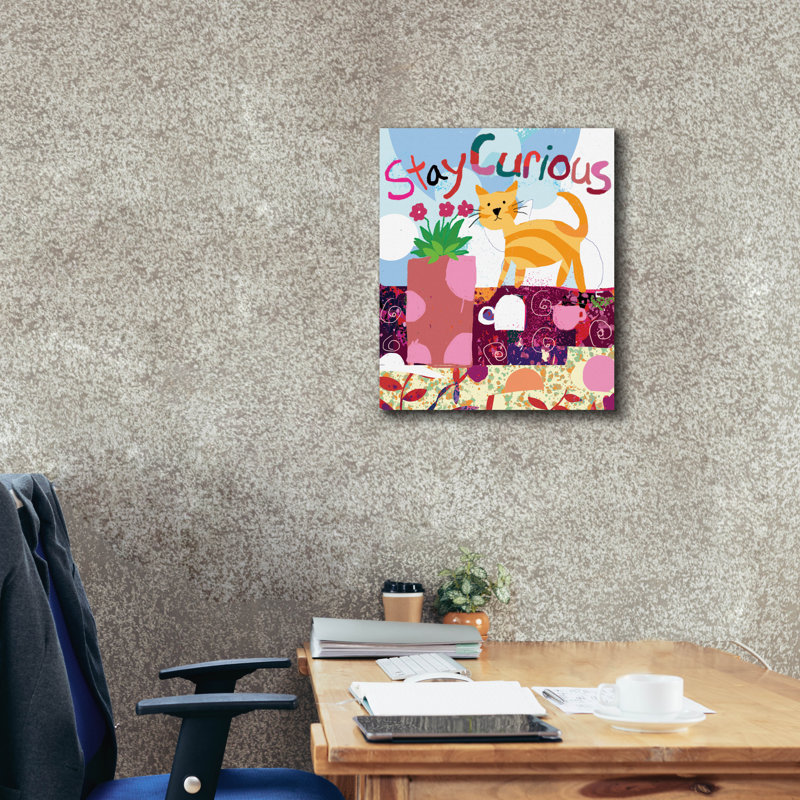 «Stay Curious» par Holly McGee, art mural sur toile, H 24 po x l 20 po x P 0,75 po