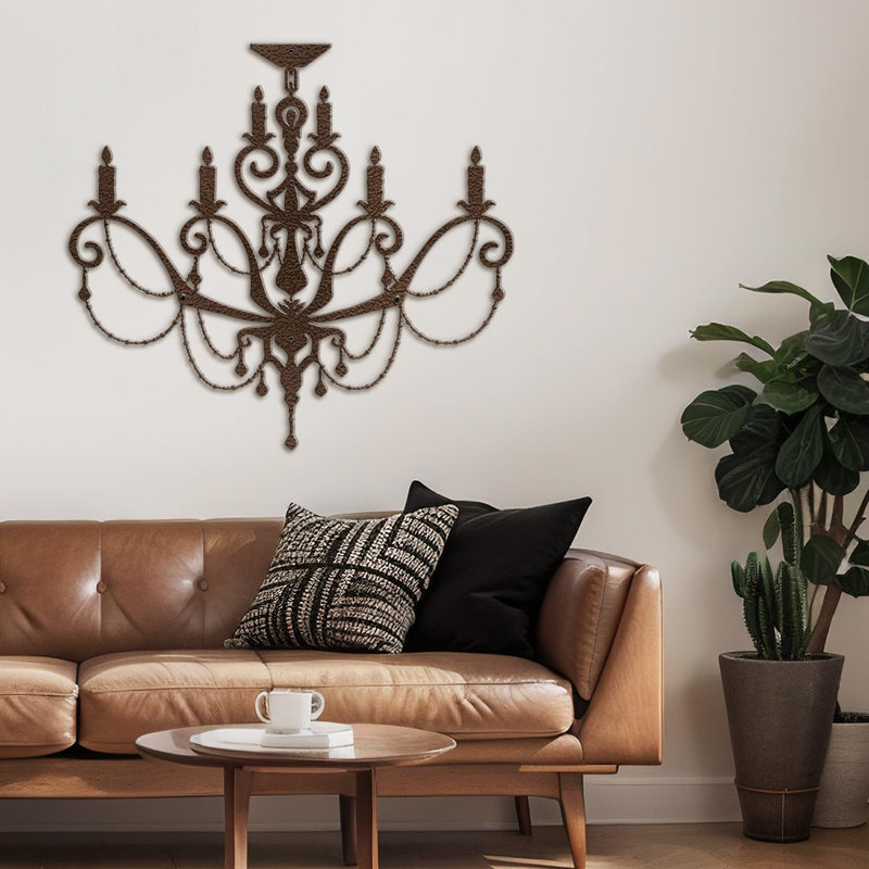 Décoration murale en métal, H 36 po x l 36 po x P 0,05 po, Bronze