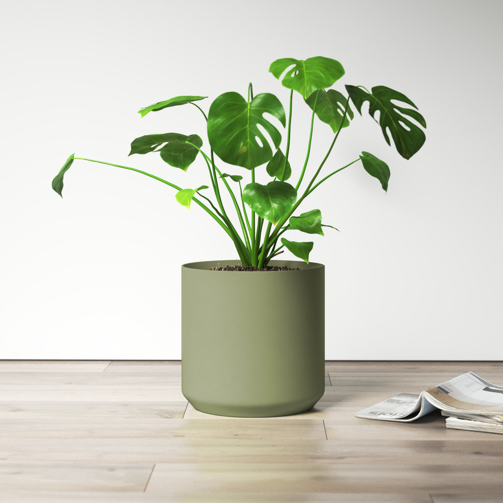 Parsons 3" Ceramic Pot Planter, Green, 2.75" H x 3.25" W x 3.25" D