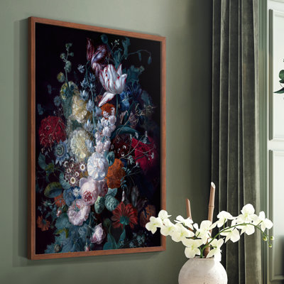 Splendid Flowers, reproduction encadrée - bois massif