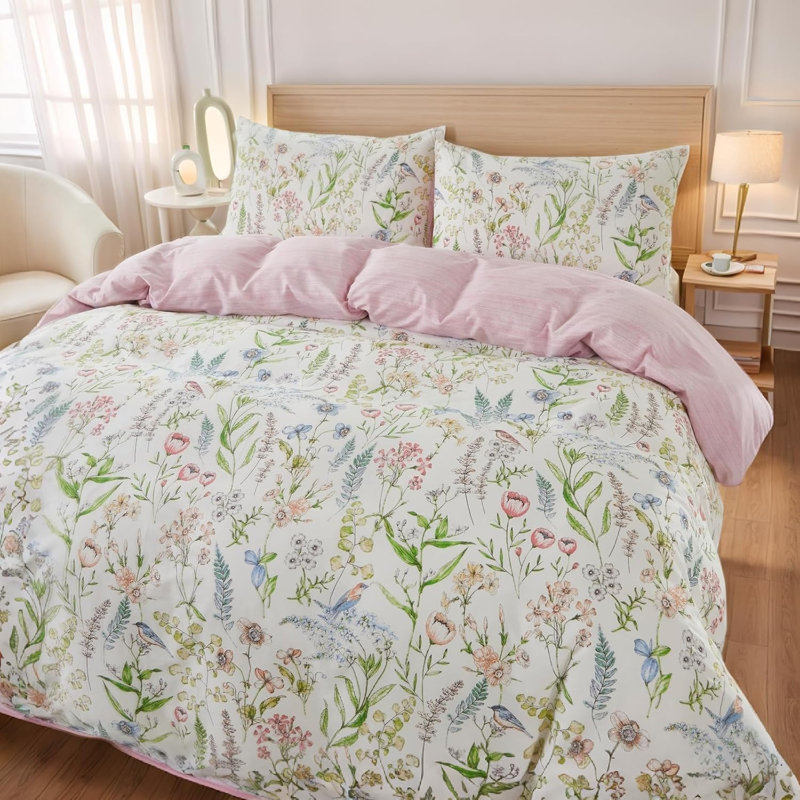 Ensemble de housse de couette 100% coton 3 pièces Nayoroom, Housse de couette grand et 2 taies d'oreiller stan