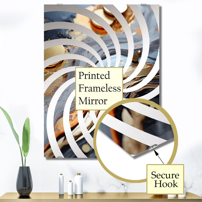Cousar - Miroir mural décoratif à formes abstraites modernes MIR137393, 40 po x 30 po
