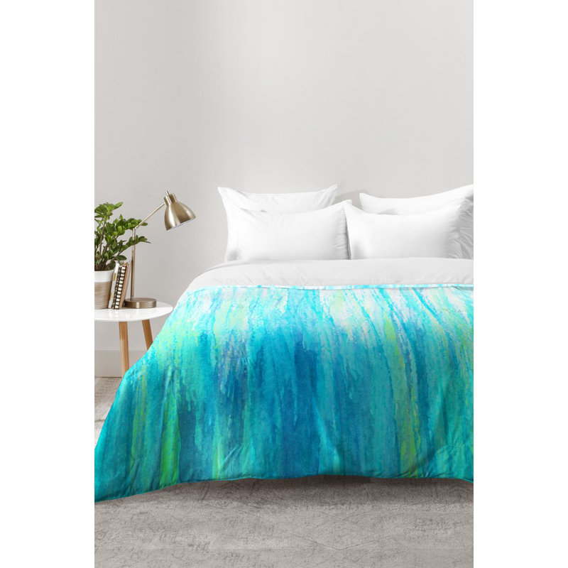 Ensemble d'édredon aquarelle bleue, Édredon pour lit simple TG + 1 taie décorative