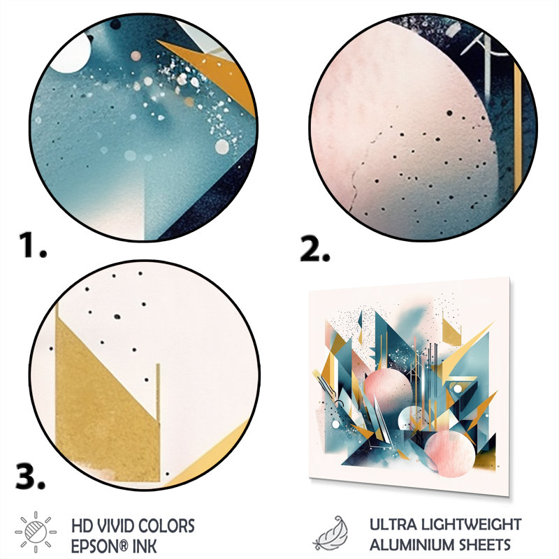 Glam Abstract Wall Decor on Metal, 16" H x 16" W x 1" D
