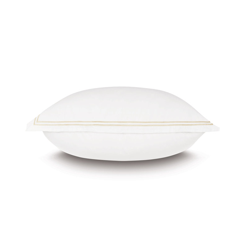 Enzo 100% Cotton Pillow Sham, White/Bisque, Euro