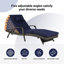 Ensemble de 2 chaises longues d'extérieur en osier avec coussins, chaise longue inclinable en osier-134933688