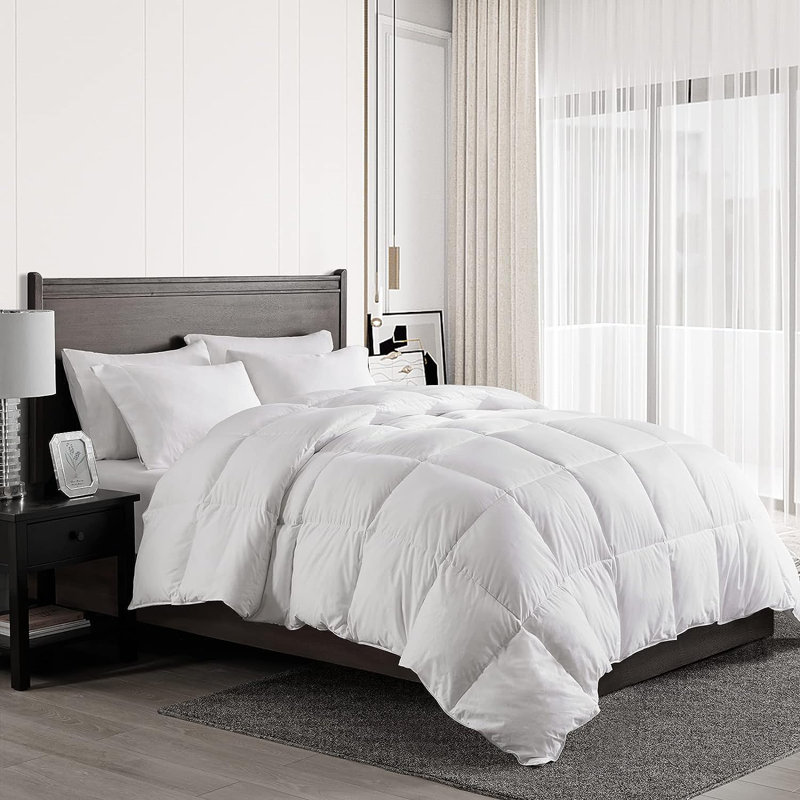All Season Goose Feather and Down Duvet insert Cotton Shell Comforter, Twin