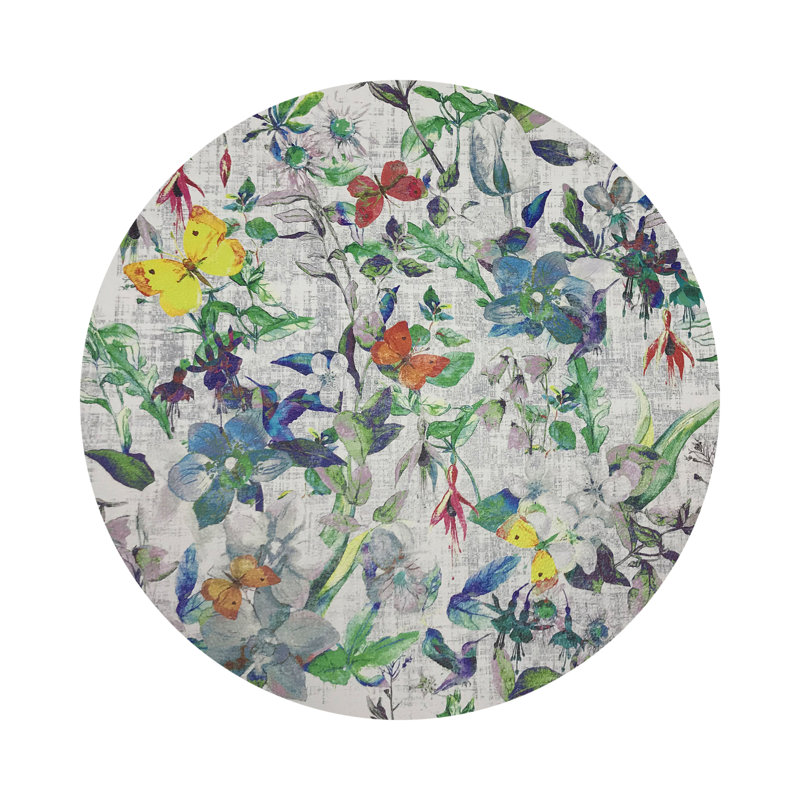 Garden Fantasia Vegan Leather Round Coasters