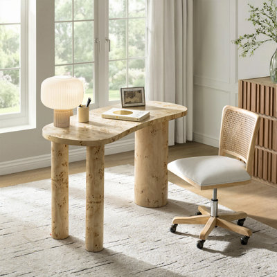 Felton Oval Solid Wood Base Writing Desk