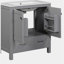 Armoire de salle de bain grise simple 30 po avec lavabo combiné 30 po avec 2 portes et 1 tiroir