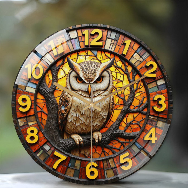 Horloge murale hibou - Horloge murale 12 po