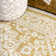 Aaleayah Medallion Textured Weave Yellow/Cream Indoor/Outdoor Rug