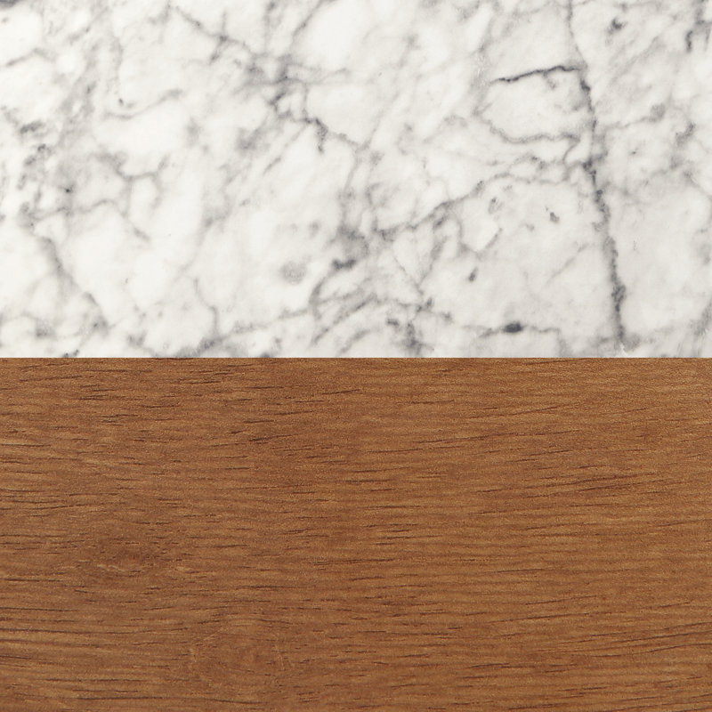 Faux Marble Nightstand with Drawer