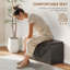Banc à chaussures avec rangement, range-chaussures rembourré, 8 paires, noir-75157870