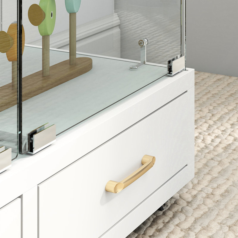 Vitrine moderne en verre avec lumières DEL, Blanc