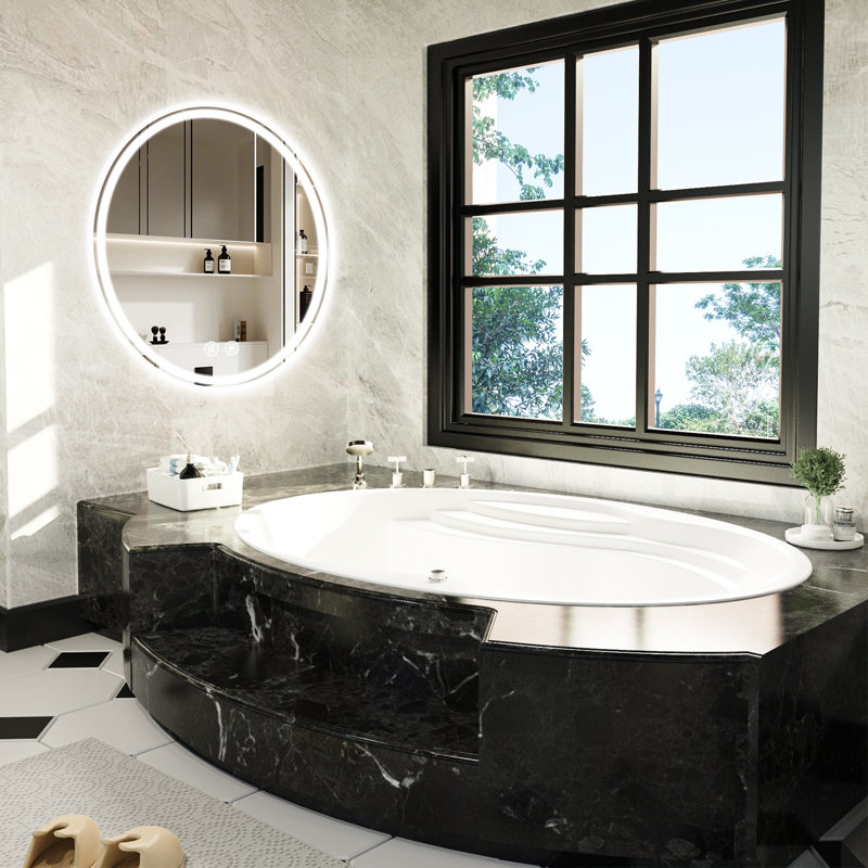 Miroir de salle de bain mural Gaulrapp, 28 po x 28 po