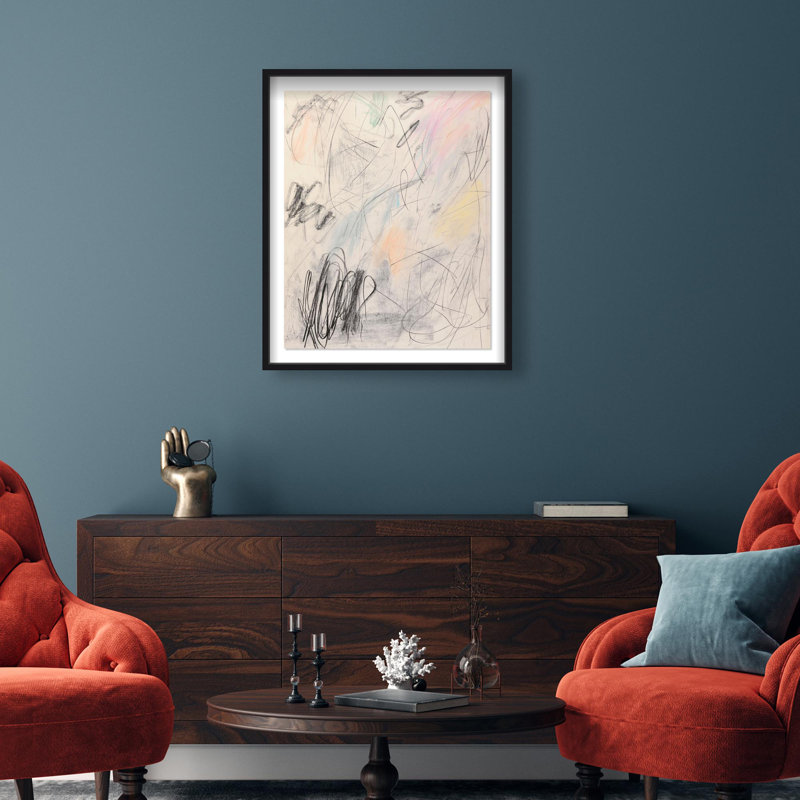 Oliver Gal Layered Scribbles III Abstract - Luxury Shadowbox Framed Wall Art, 37.5" H x 31.5" W, Black