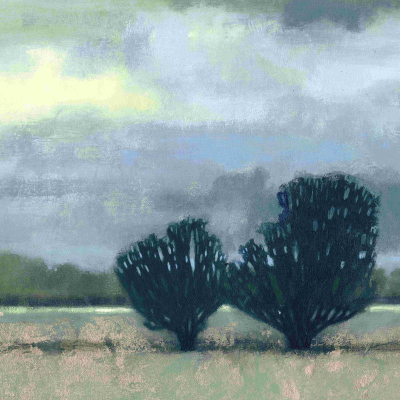 «Moonlit Field I» par Vision Studio - impression sur toile tendue, H 12 po x l 12 po