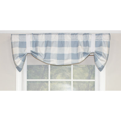 Hallman Cotton Blend Checkered Tie-Up Window Valance