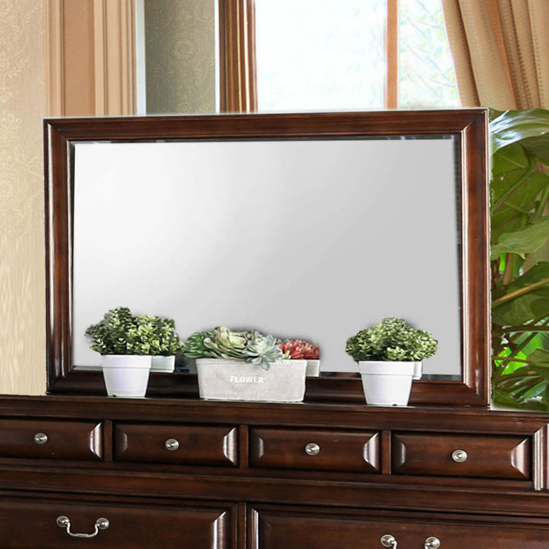 Gwendolyn Wood Wall Mirror, Cherry