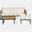 Ensemble de conversation d'extérieur en bois d'acacia et métal 3 pièces