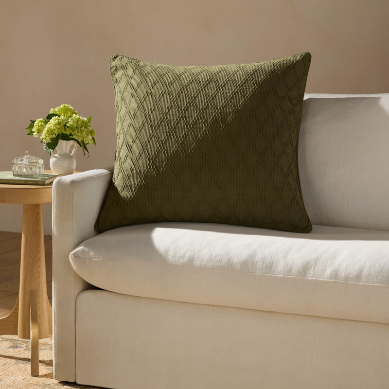 Coussin décoratif Chris Loves Julia x Loloi Cary, Mélange de duvet, Vert