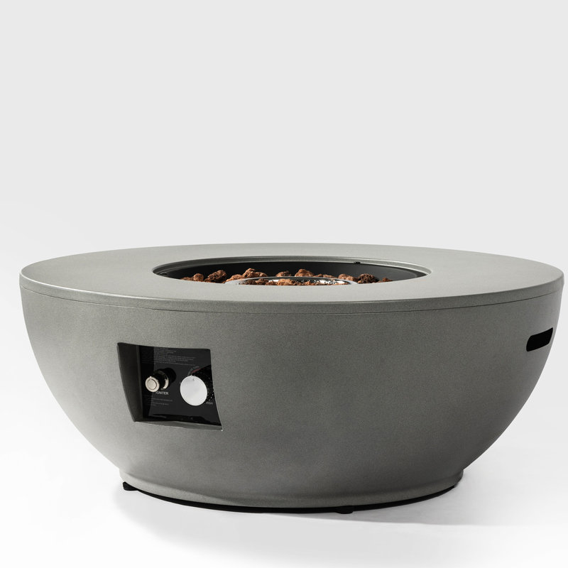 Foyer d'extérieur au propane 40000 - Acier, avec bol de foyer gris