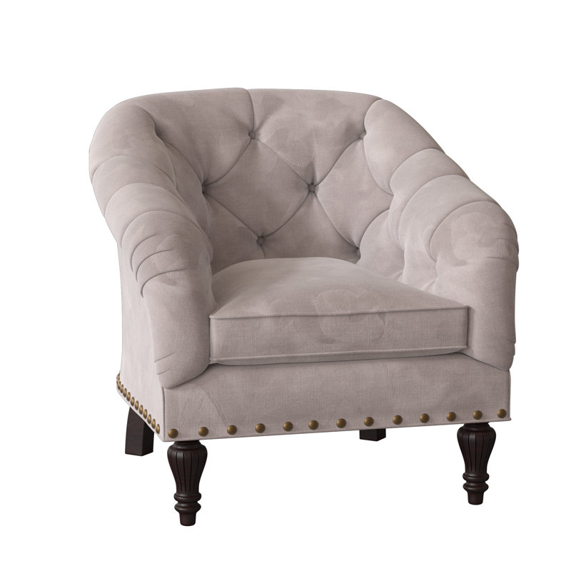 Siena Barrel Chair, Gray, Black Walnut, French Natural