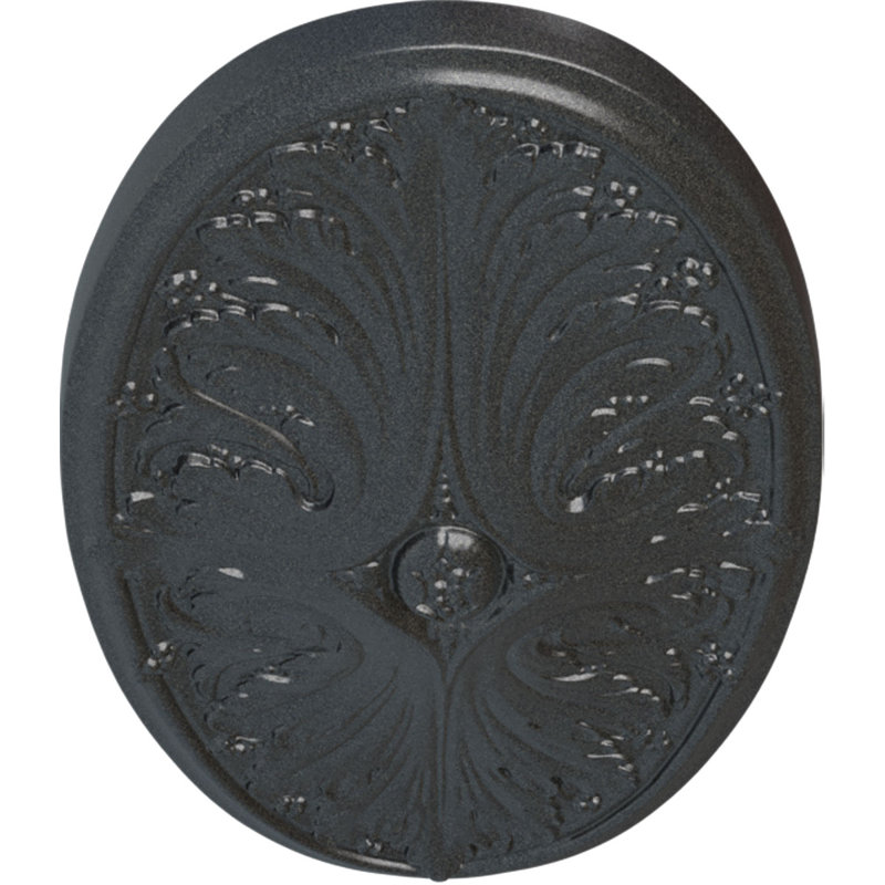 Médaillon de plafond Endurathane Madrid, l 24 3/4 po x H 12 1/2 po x P 1 3/4 po, finition étain peinte à la main, Étain