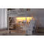 Lits en métal peu encombrants avec bureau, rangement et lumières RVB pour la maison