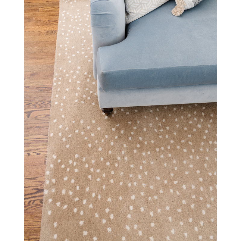 Tapis décoratif, Rectangle 8 pi 9 po x 11 pi 9 po, Beige / Blanc