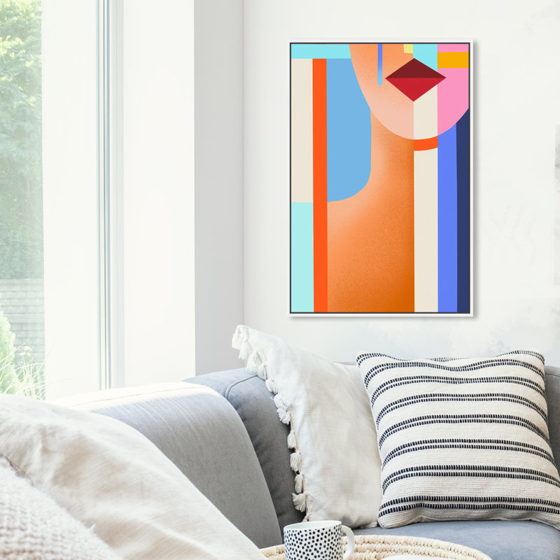 Abstract Shaped Lady III Print, 24" H x 16" W, White Framed