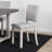 Transitional Rectangular Dining Table Set 48 x 36 in Rubberwood, Fabric 5 Piece Set Gray